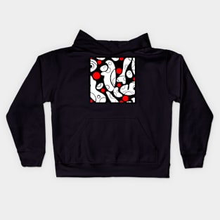 Whale Sonics White and Red on Black Kids Hoodie